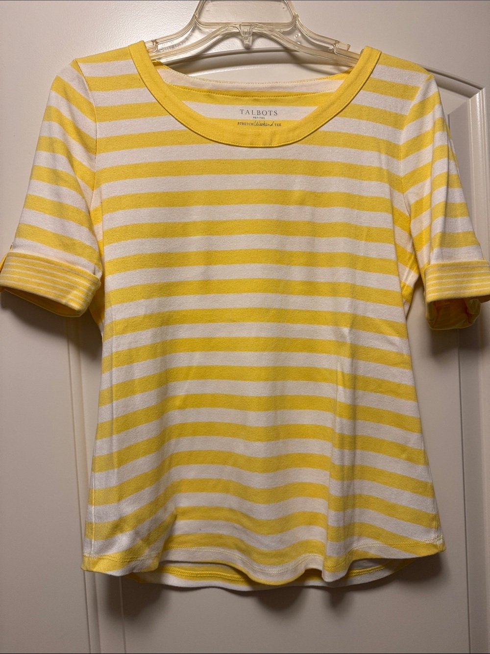Talbots Stretch weekend tee with elbow sleeves